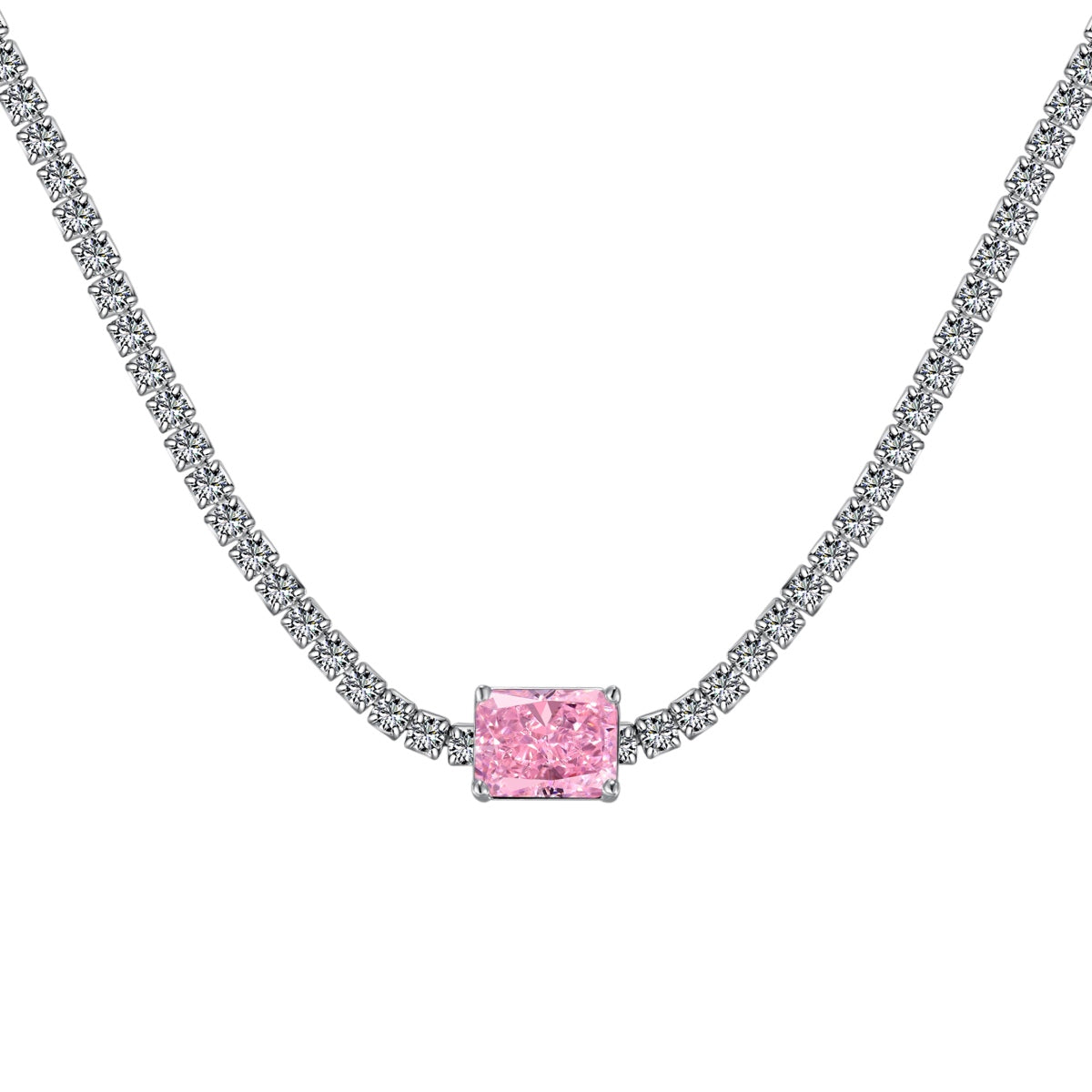 [kincade]2.0 carat Ornate Emerald Cut Necklace