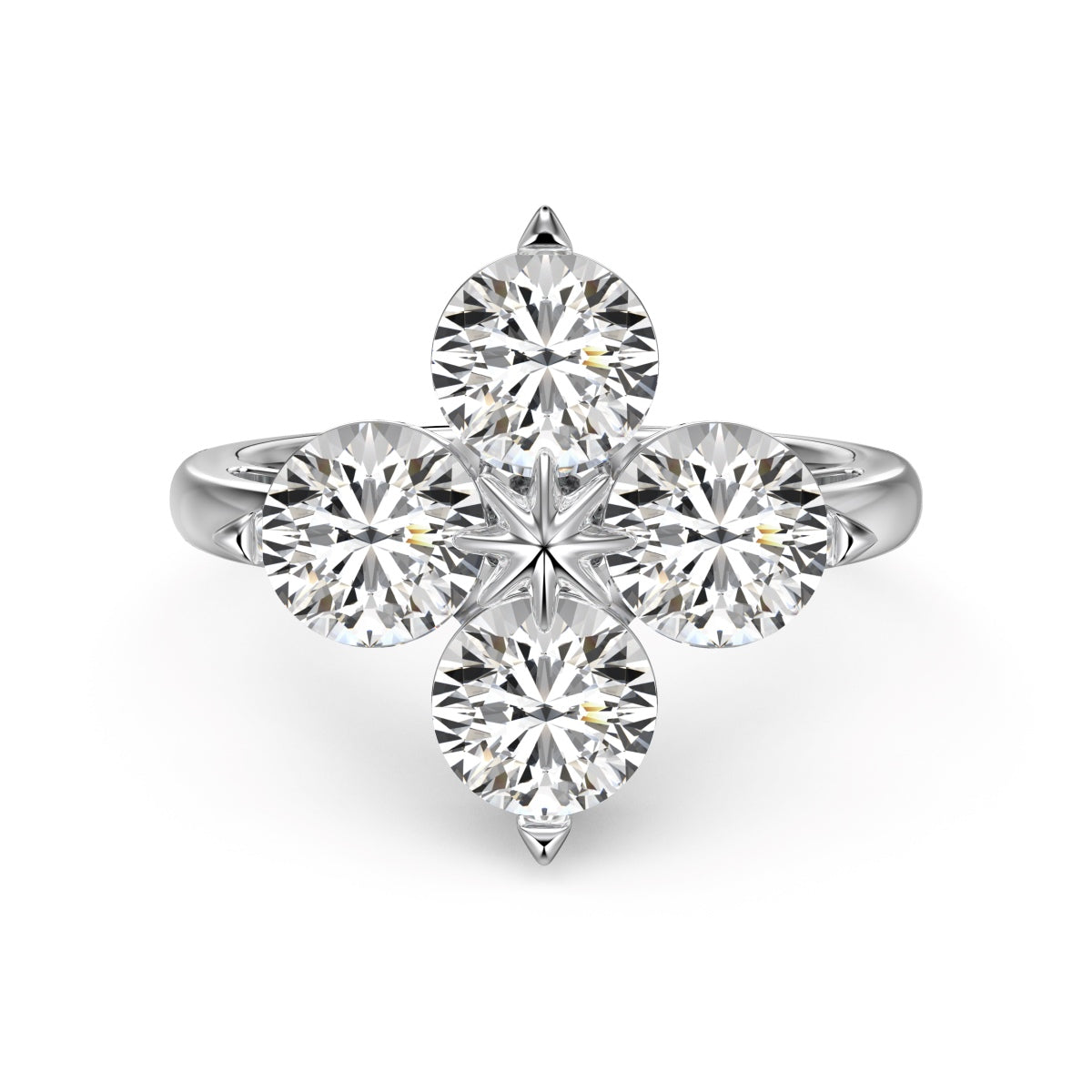 [kincade]Four-Leaf Clover Eight-Pointed Star Ring