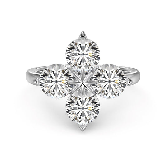 [kincade]Four-Leaf Clover Eight-Pointed Star Ring