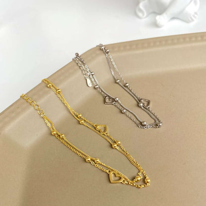 [kincade]Dainty Double Layer Love Heart Bracelet