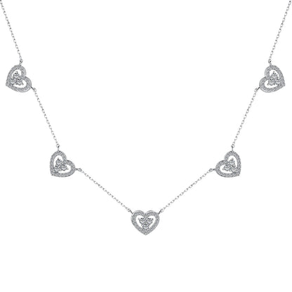 [kincade]Sparkling Five Heart Necklace