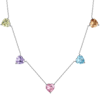 [kincade]Sparkling Colorful Heart Cut Necklace