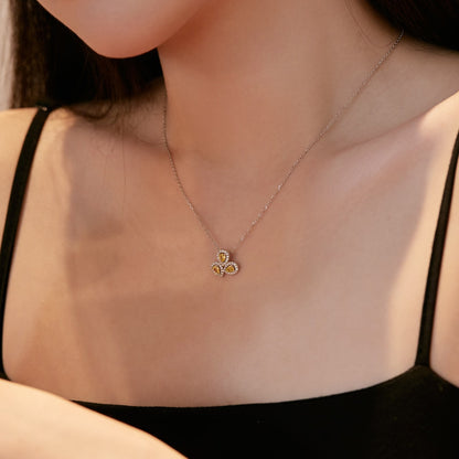 [kincade]Elegant Flower Shape Pear Cut Necklace