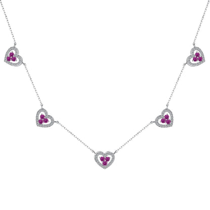 [kincade]Sparkling Five Heart Necklace