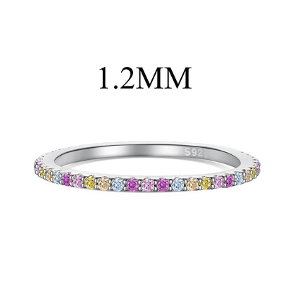 [kincade]Ornate Colorful Round Cut Tennis Ring