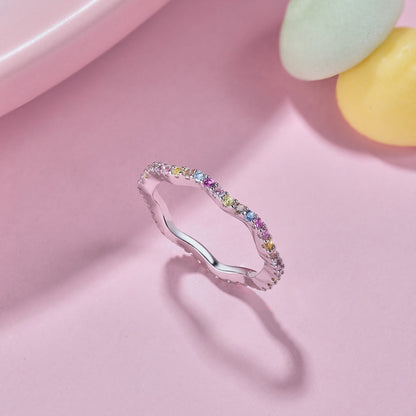 [kincade]Dainty Colorful Round Cut Party Ring