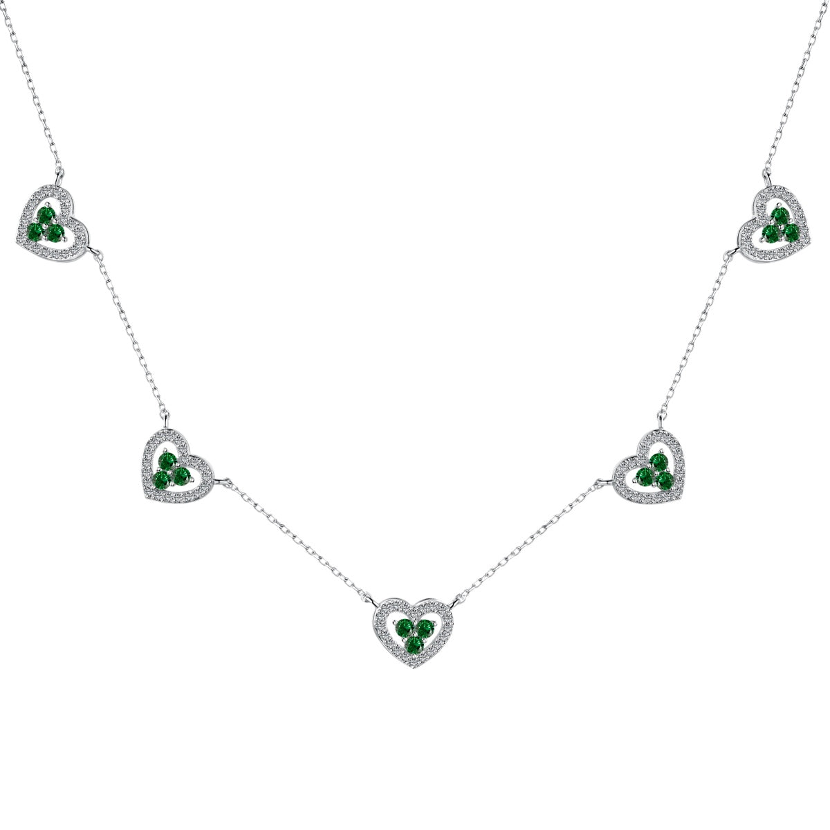 [kincade]Sparkling Five Heart Necklace