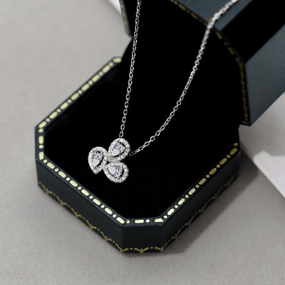 [kincade]Elegant Flower Shape Pear Cut Necklace