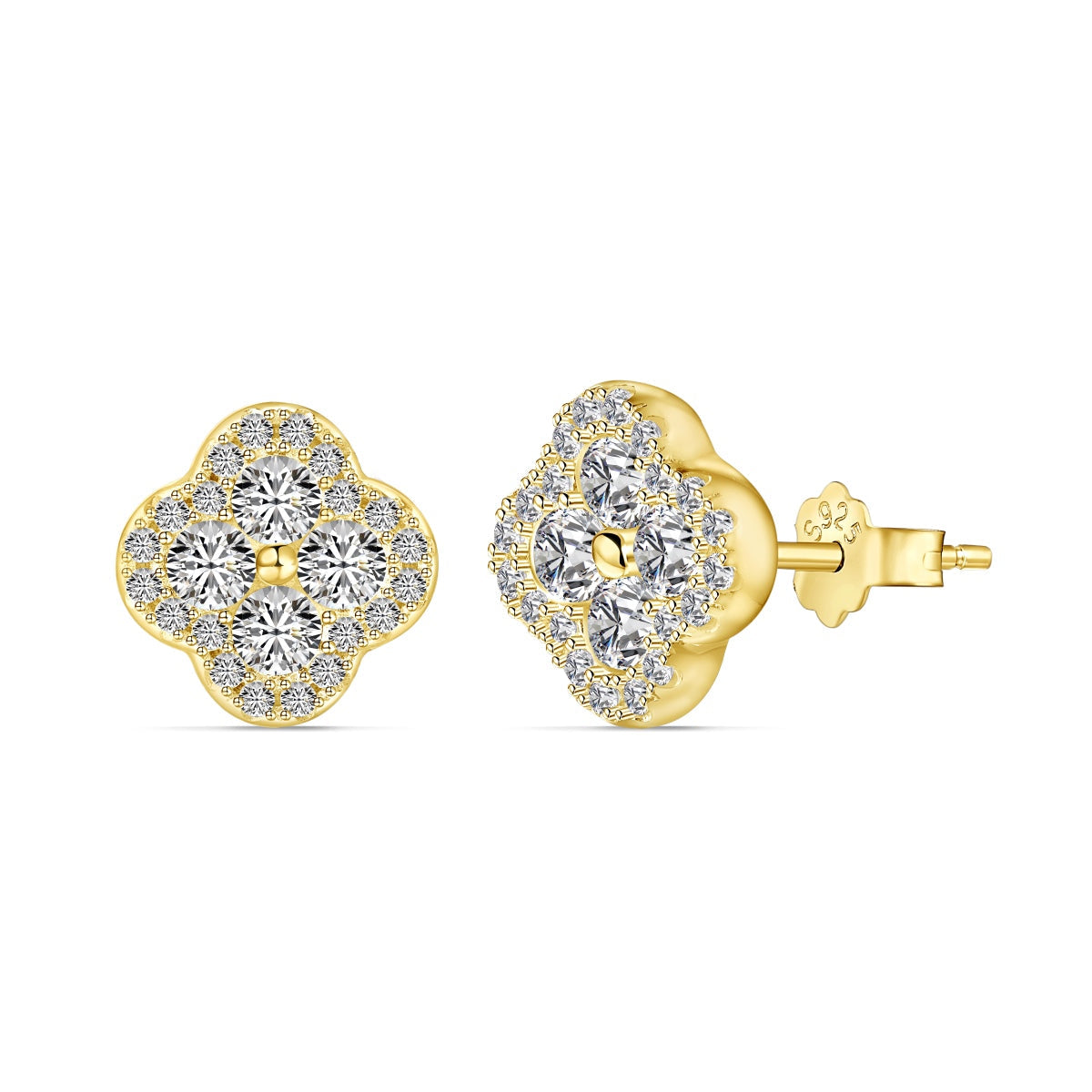 [kincade]Four-Leaf Clover Flower Shaped Earrings