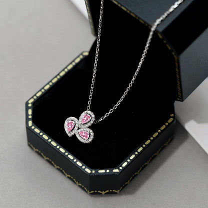 [kincade]Elegant Flower Shape Pear Cut Necklace