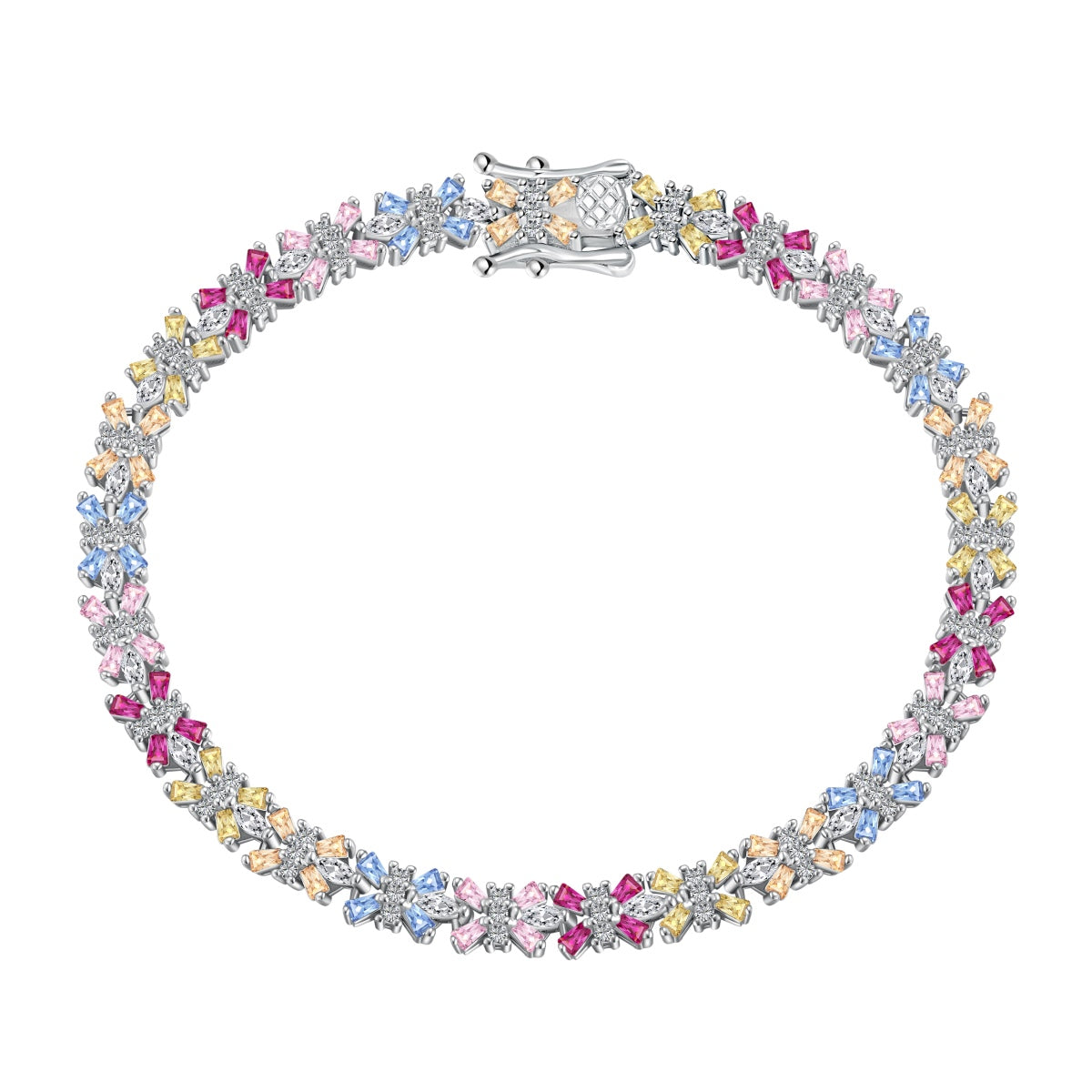 [kincade]Radiant Colorful Emerald Cut Party Bracelet