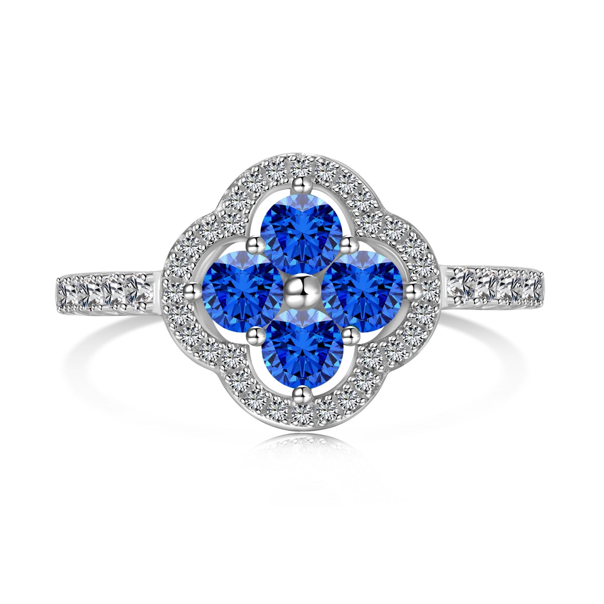 [kincade]Ring mit vierblättrigem Kleeblatt-Blumendesign