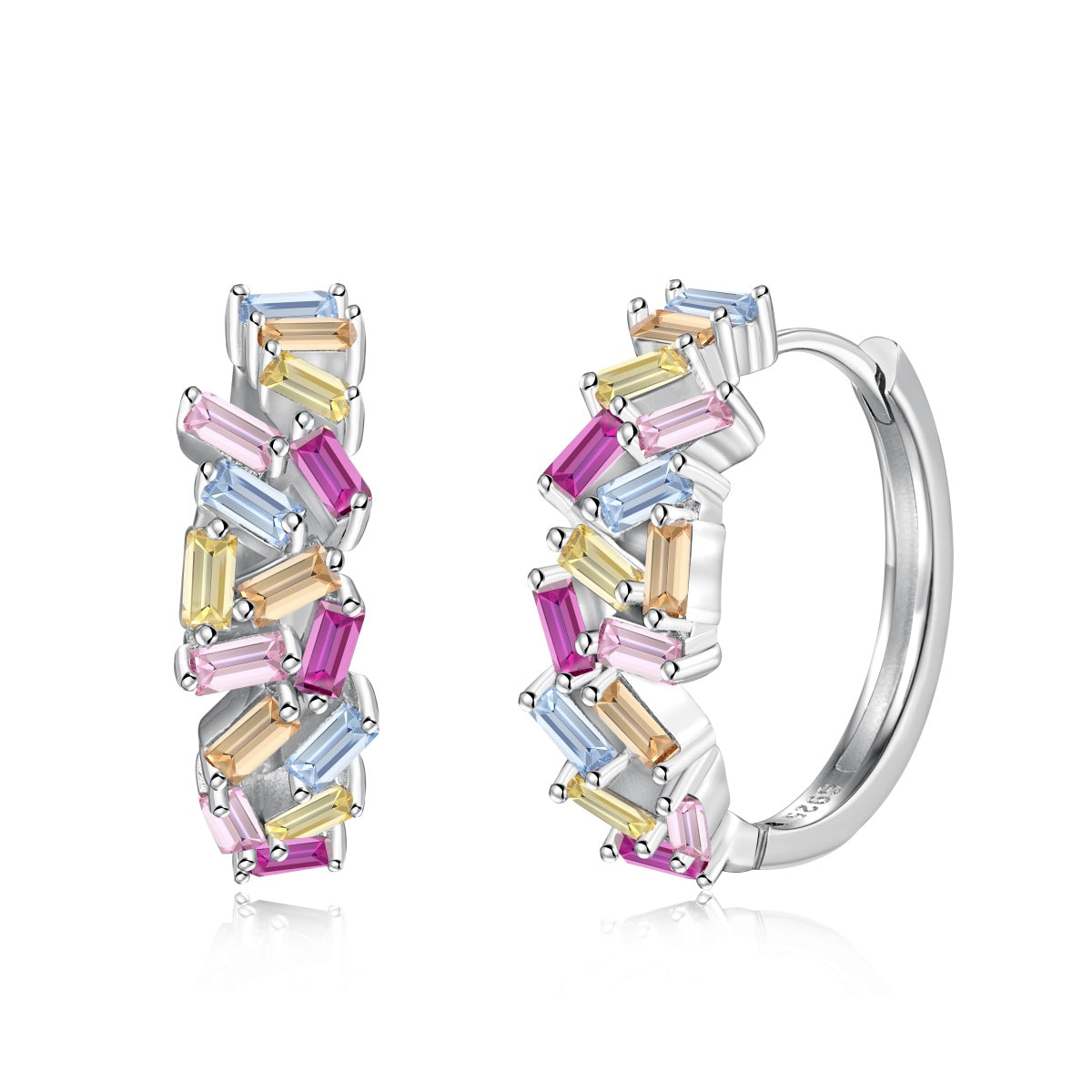 [kincade]Dazzling Colorful Emerald Cut Daily Earrings