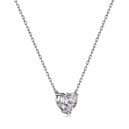 [kincade]Heart Shape Main Stone Pendant Collarbone Necklace