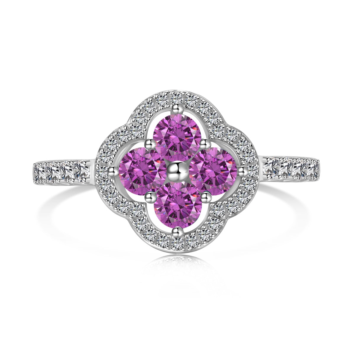 [kincade]Ring mit vierblättrigem Kleeblatt-Blumendesign