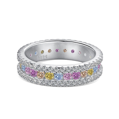 [kincade]Delicate Colorful Round Cut Daily Ring