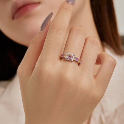 [kincade]Exquisite Colorful Radiant Cut Party Ring