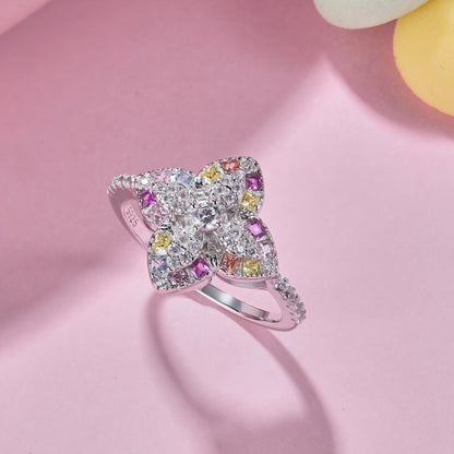 [kincade]Luxurious Colorful Flower Shape Banquet Ring