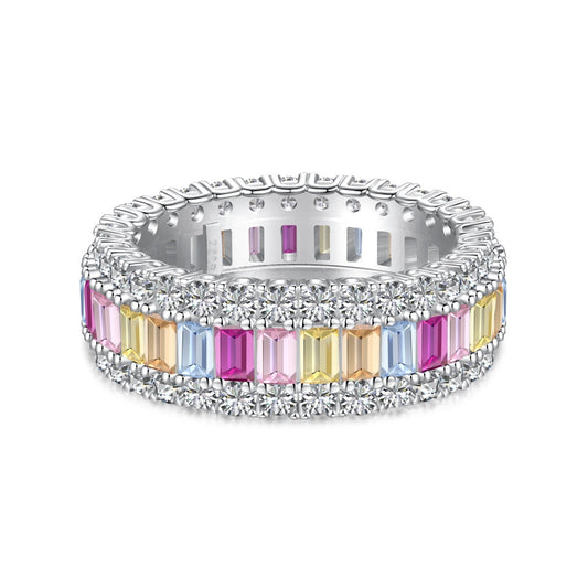 [kincade]Dainty Colorful Radiant Cut Daily Ring