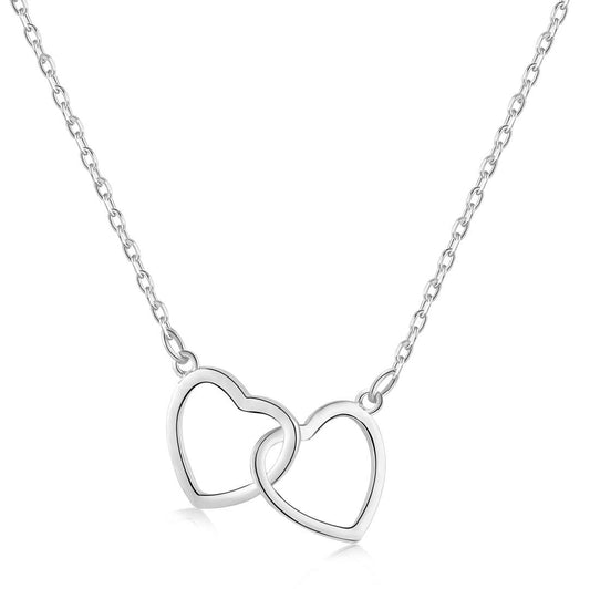 [kincade]Sterling Silver Love Double Ring Necklace