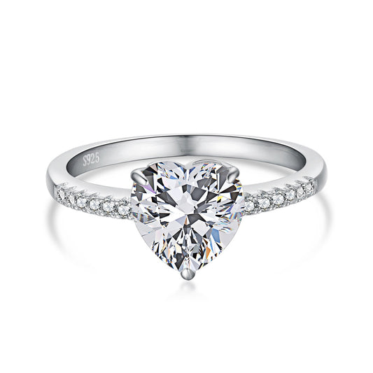 [kincade]2.0 Carat Dazzling Lustrous Heart Cut Lover Ring