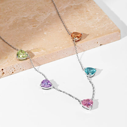 [kincade]Sparkling Colorful Heart Cut Necklace