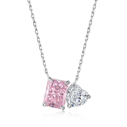 [kincade]Dazzling Square & Heart Shape Necklace