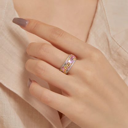 [kincade]Radiant Colorful Radiant Cut Daily Ring