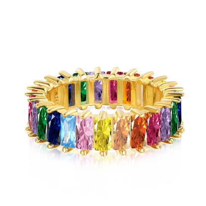 [kincade]Unique Colorful Radiant Cut RIng