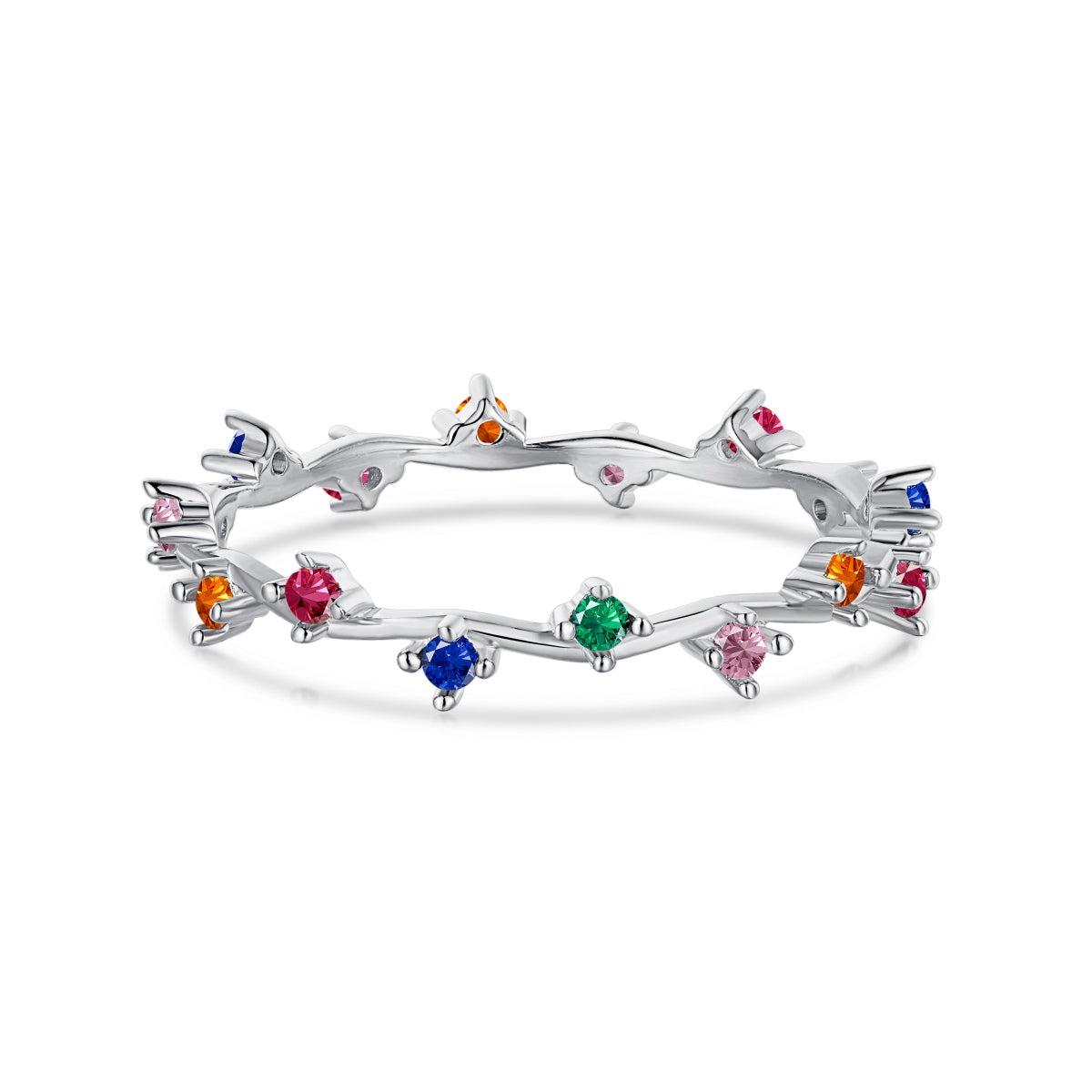 [kincade]Radiant Colorful Round Cut Daily Ring