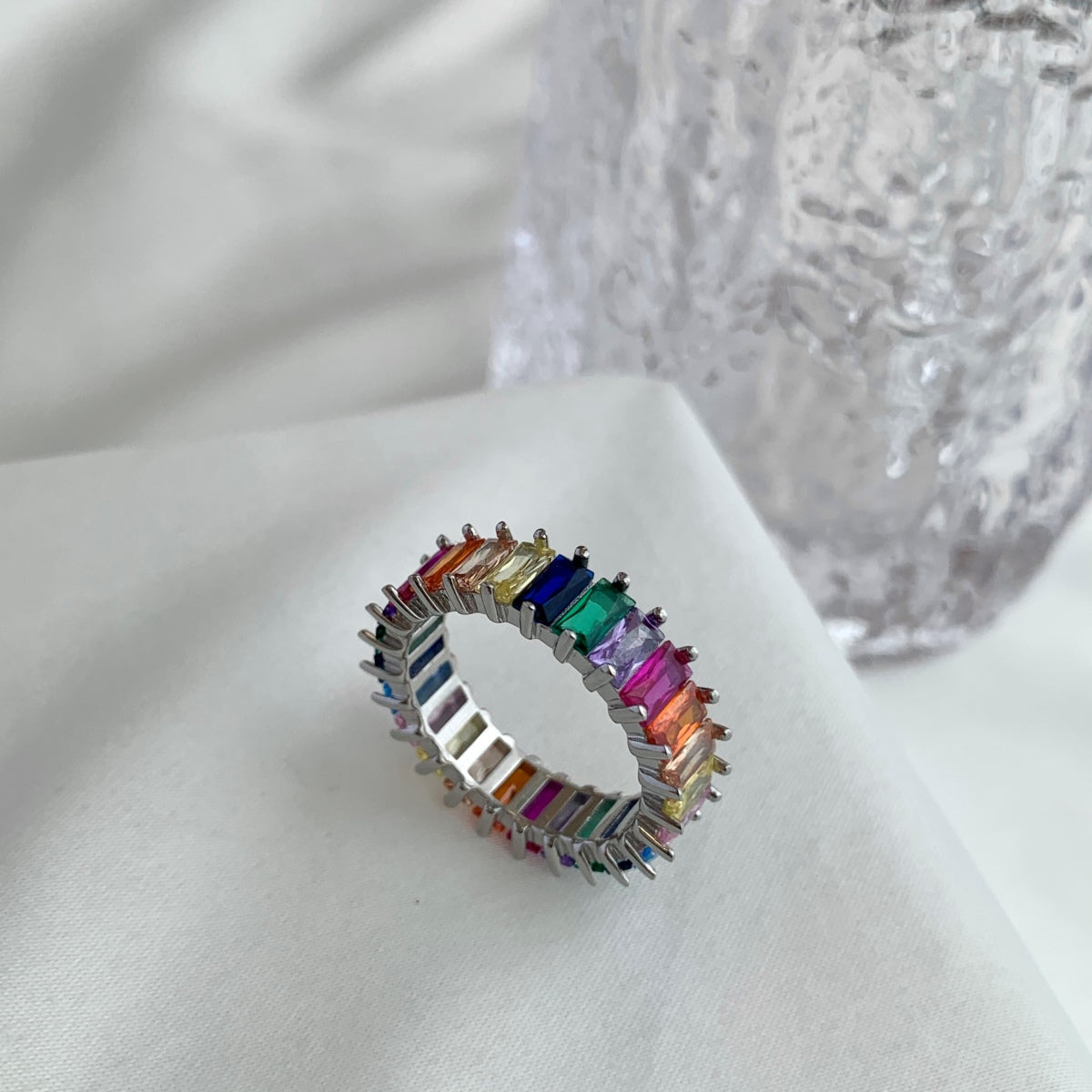 [kincade]Unique Colorful Radiant Cut RIng