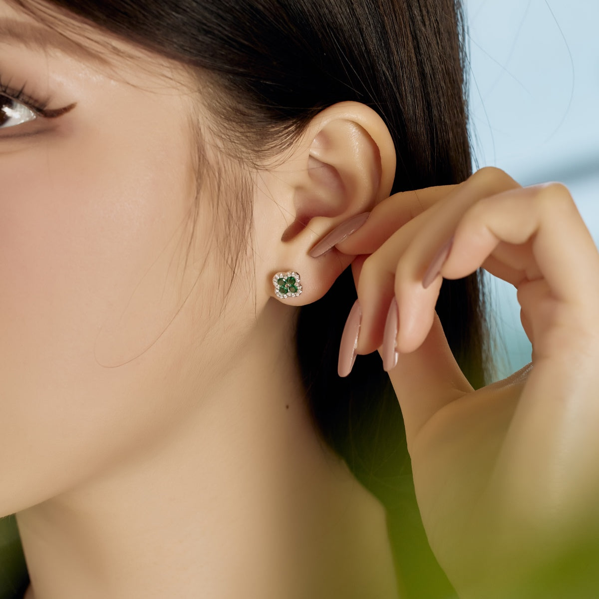 [kincade]Four-Leaf Clover Flower Shaped Earrings