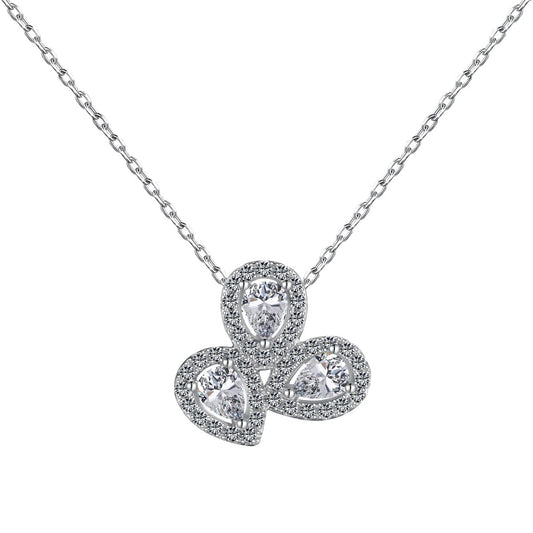 [kincade]Elegant Flower Shape Pear Cut Necklace