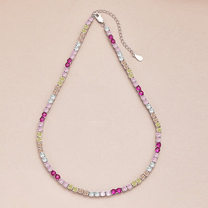 [kincade]Delicate Colorful Tennis Necklace