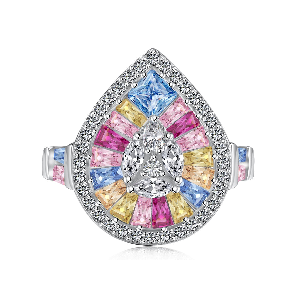 [kincade]Elegant Colorful Water Drop Shape Banquet Ring