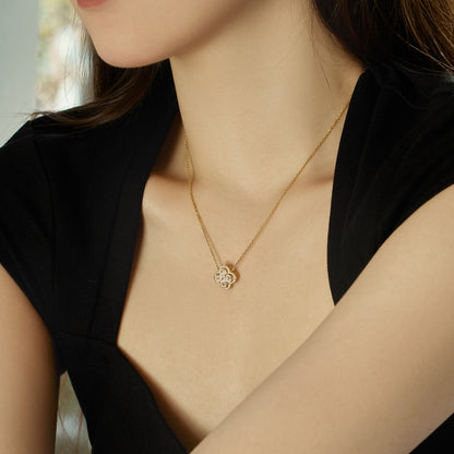 [kincade]Spliced Lucky Four-Leaf Clover Versatile Necklace