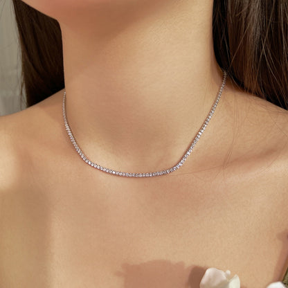 [kincade]Delicate Round Shape Tennis Necklace