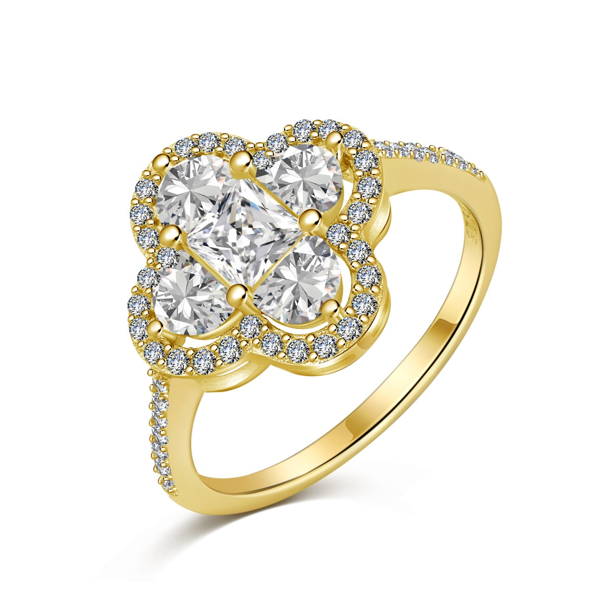 [kincade]Luxurious Eternity Flower Shape Banquet Ring