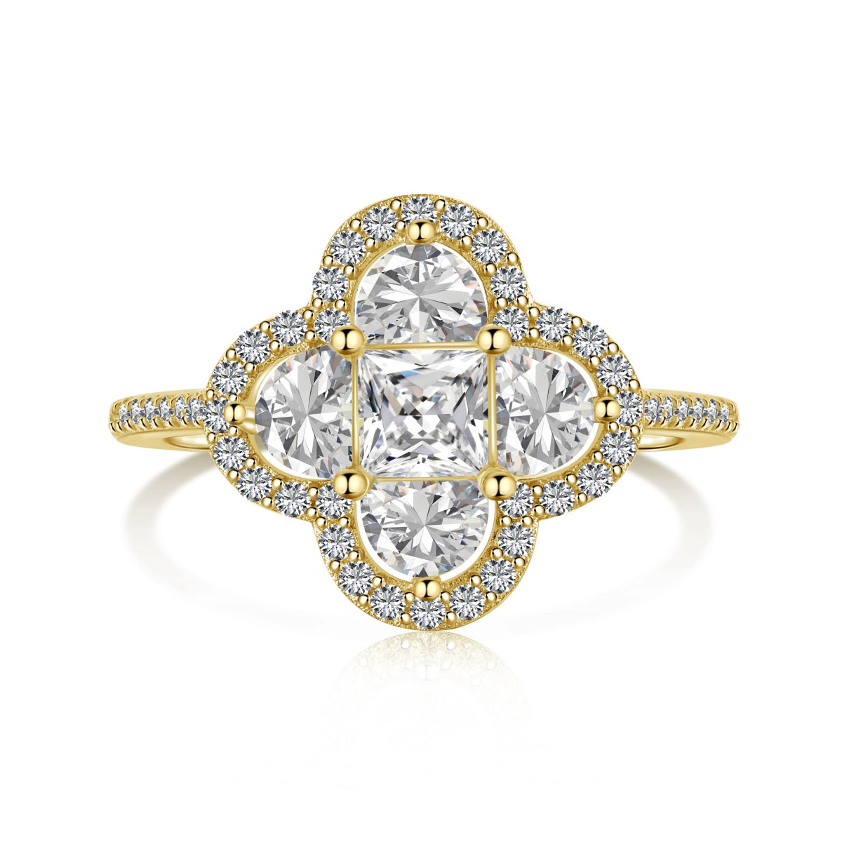 [kincade]Luxurious Eternity Flower Shape Banquet Ring