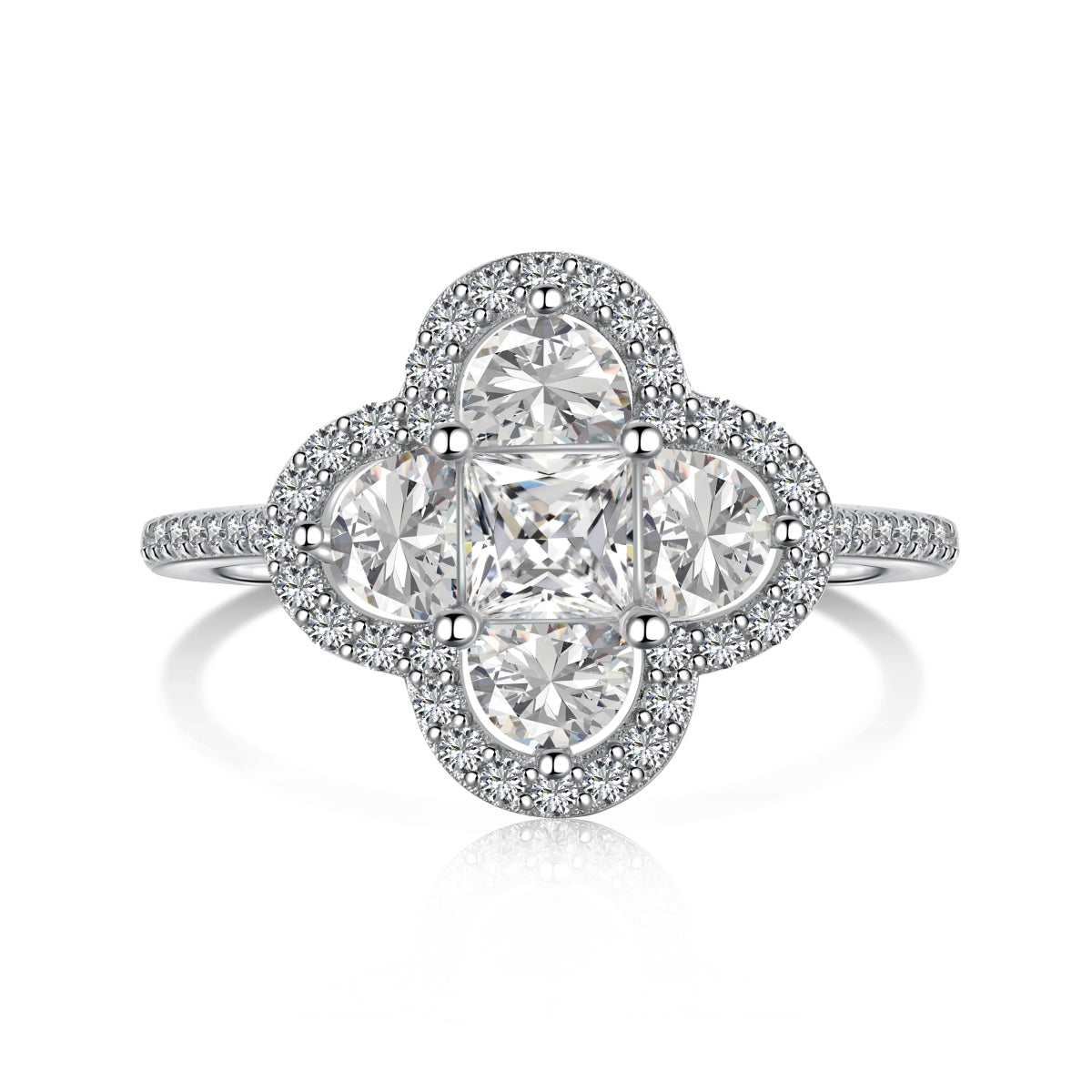 [kincade]Luxurious Eternity Flower Shape Banquet Ring