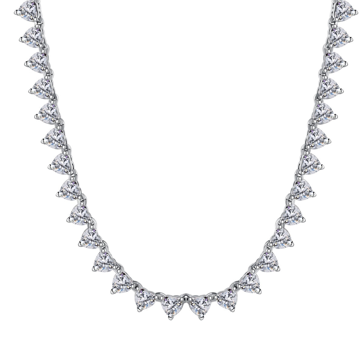 [kincade]Ornate Heart Cut Tennis Necklace