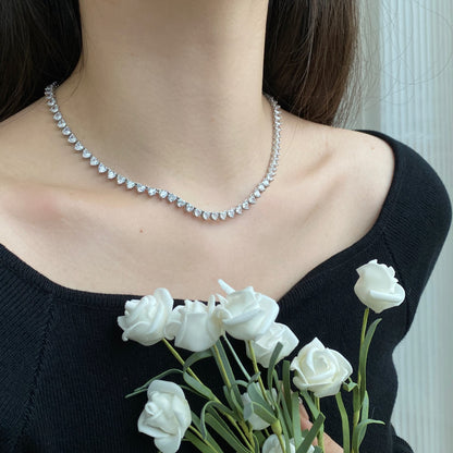 [kincade]Ornate Heart Cut Tennis Necklace