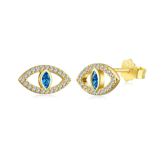 [kincade]Blue Devil Eyes Hollow Stud Earrings