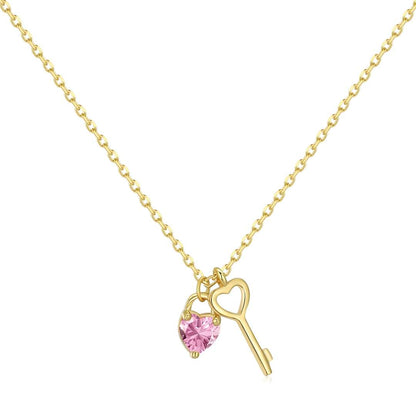 [kincade]Unique Heart Shape Key Pendent Necklace