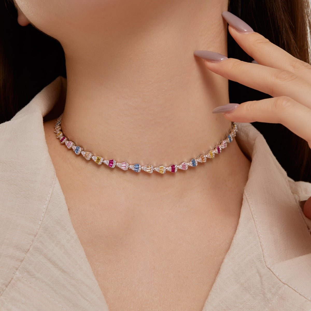 [kincade]Radiant Colorful Rainbow Necklace