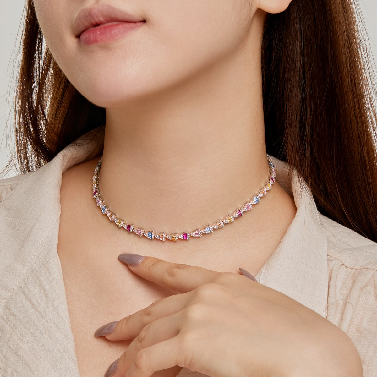 [kincade]Radiant Colorful Rainbow Necklace