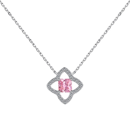 [kincade]Exquisite Flower Shape Princess Cut Necklace