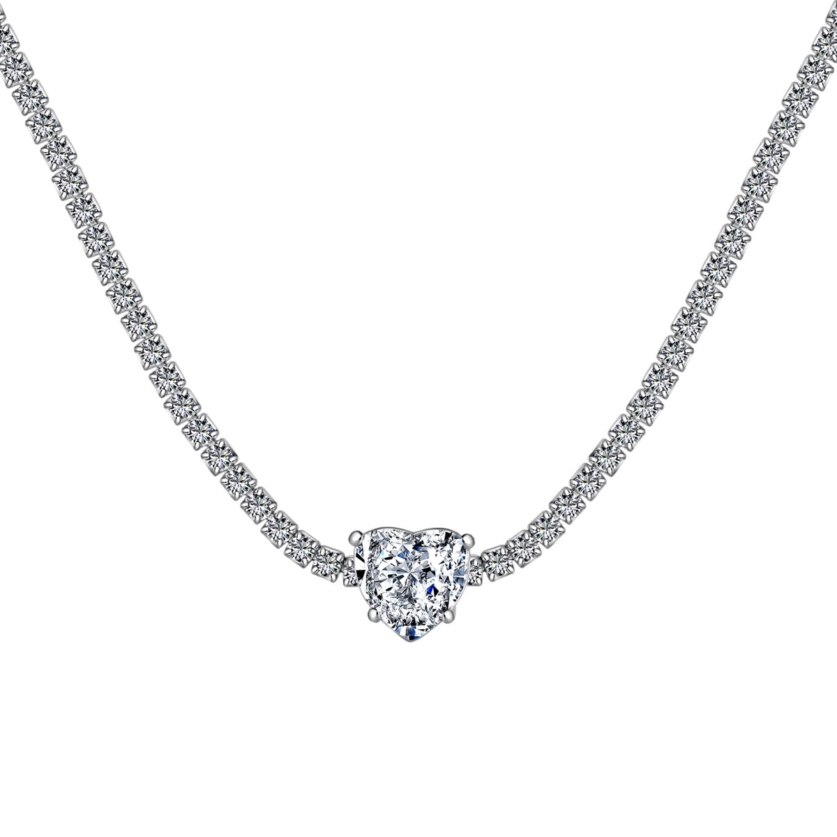 [kincade]2.0 Carat Sparkling Tennis Heart Cut Necklace