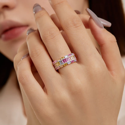 [kincade]Dazzling Colorful Radiant Cut Party Ring