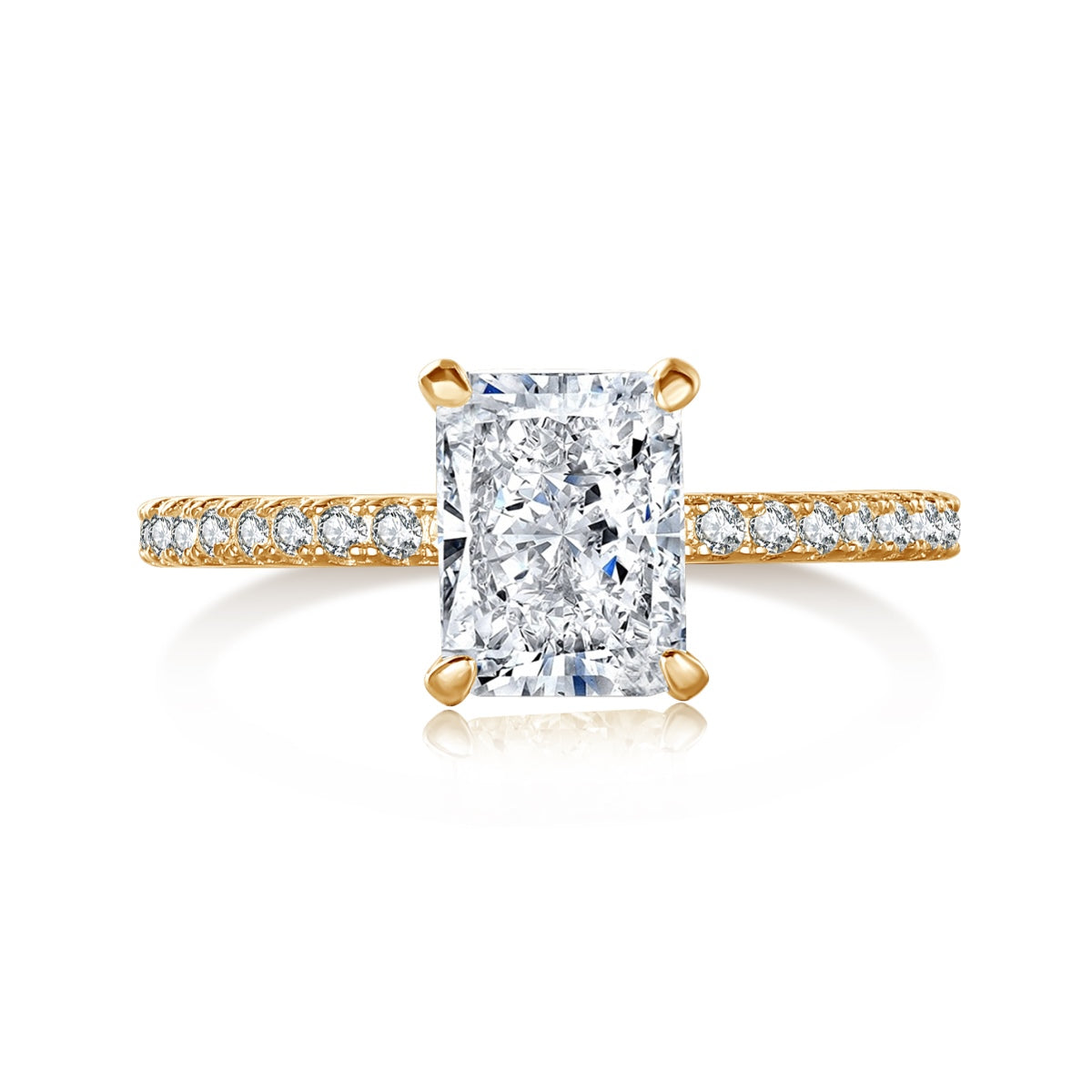 [kincade]2.0 Carat Dazzling Sparkling Radiant Cut Party Ring